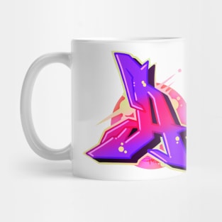 Letter A - Graffiti Street Art Style Purple A Mug